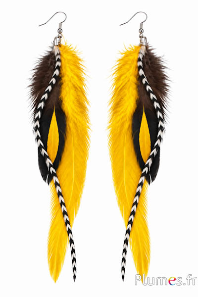 Orecchini - lunghezza 13-16 cm - giallo-naturale